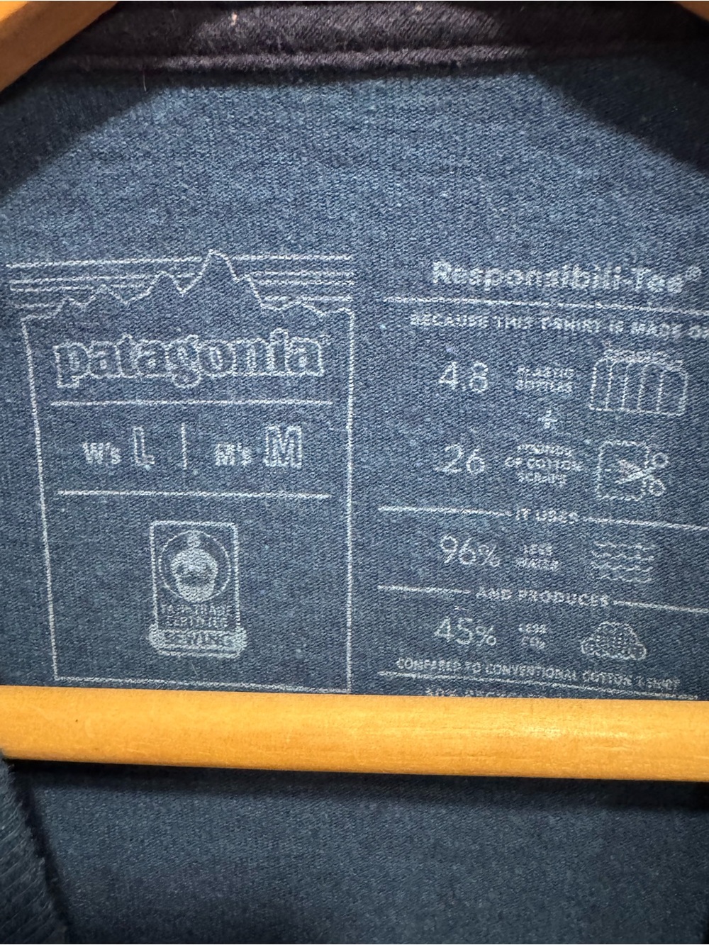 Patagonia Fitz Roy Icon Responsibli-Tee in Lagom Blue Sz M - Picture 4 of 7